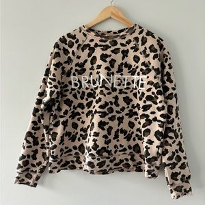 Brunette the Label Leopard Print Pullover